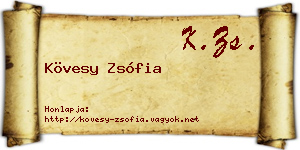 Kövesy Zsófia névjegykártya