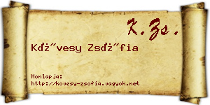 Kövesy Zsófia névjegykártya