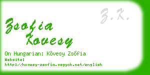 zsofia kovesy business card